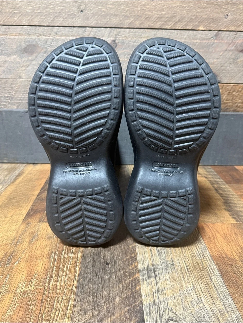 Balenciaga x Crocs Boots Matte Black Platform Rain Boots Size 40